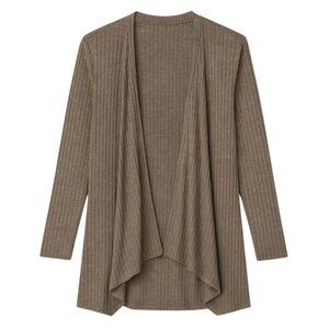 AMERICAN EAGLE Brown Ribbed Open-Front Cardigan Sweater - Size XXS